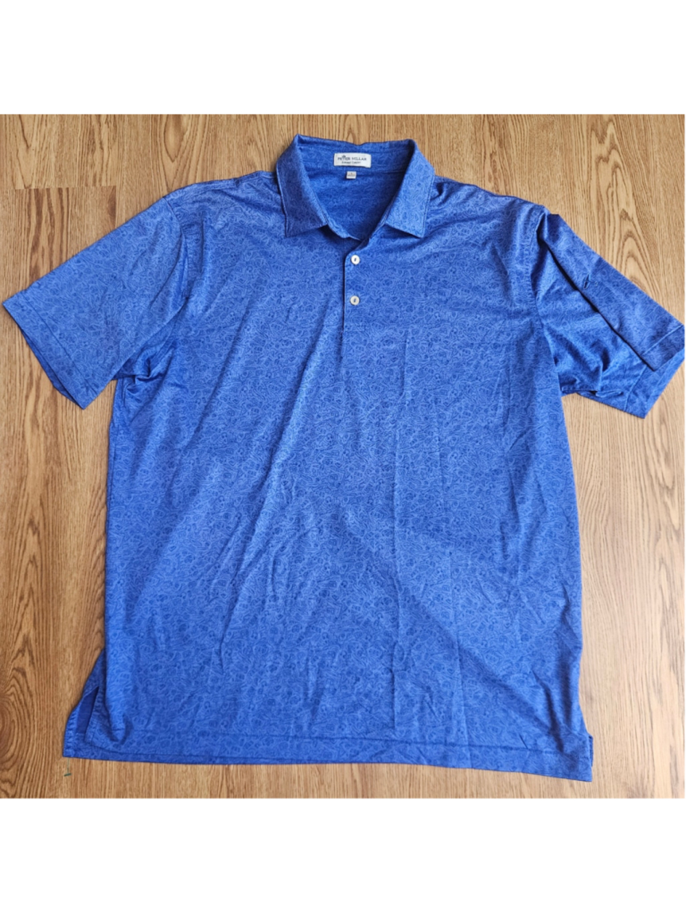 Peter Millar Summer Comfort Blue Music Party AOP Polo Mens Large